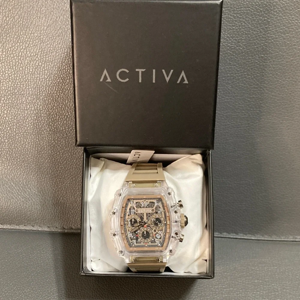Activa Fury X  Men's Watch w/ Skeleton Dial - 44.3mm, Tan (ACW2305-013)